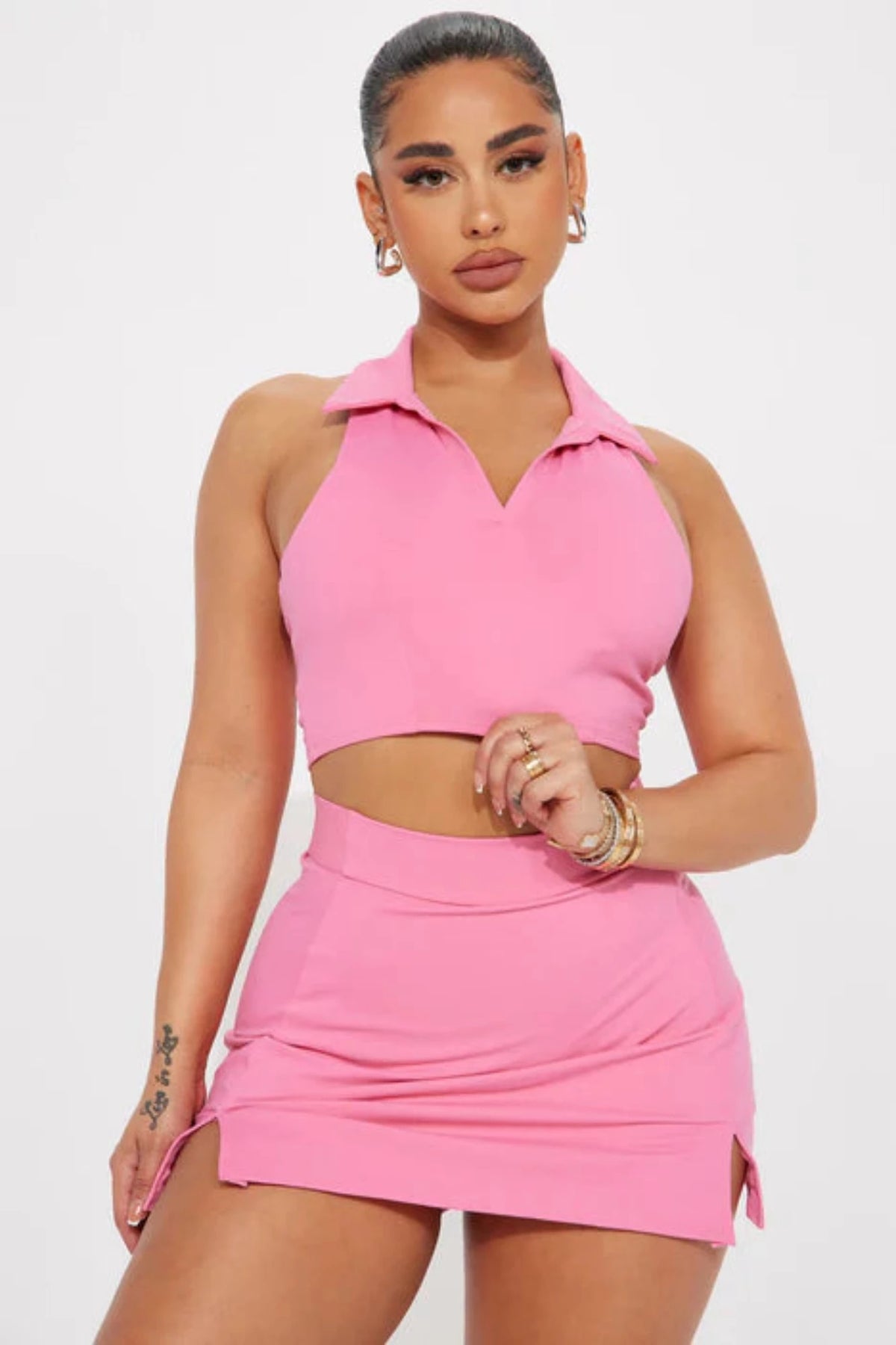 Alexa Collar Top - Pink