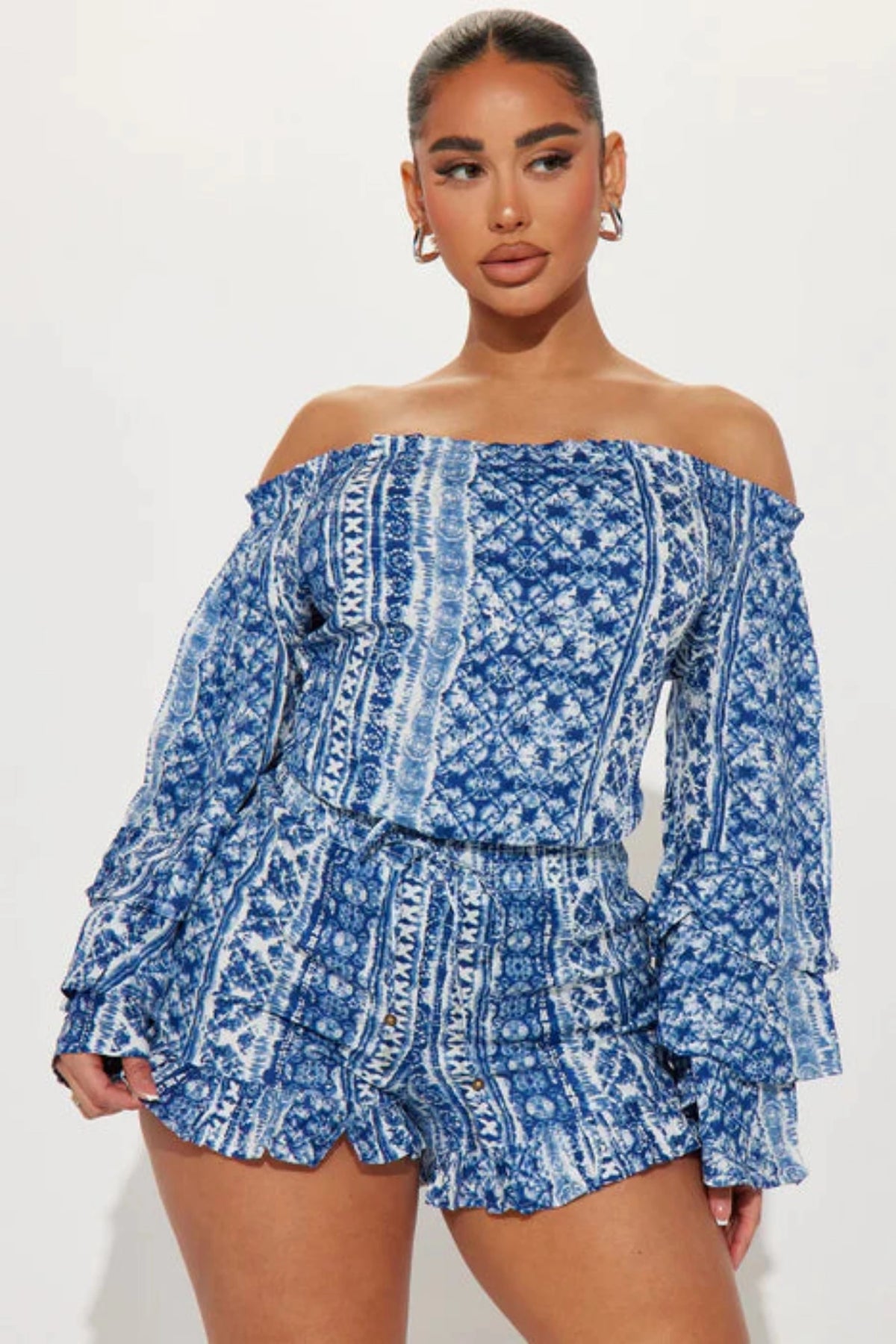 Trips To Cabo Romper - Blue/combo