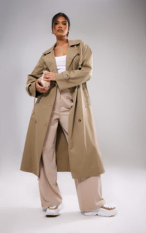 BUTTON THROUGH OVERSIZED TRENCH COAT