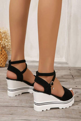 Women Minimalist Ankle Strap Wedge Sandals, Elegant Summer Sandals