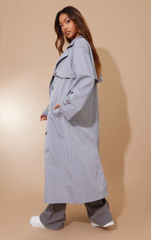 BUTTON THROUGH OVERSIZED TRENCH COAT