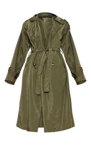 SHELL DOUBLE LIGHTWEIGHT BREASTED TRENCH COAT