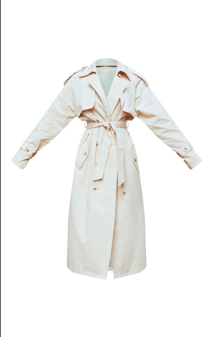 PANEL DETAIL BELTED TRENCH COAT