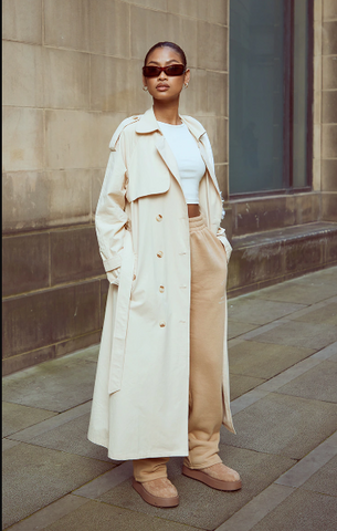 PANEL DETAIL BELTED TRENCH COAT
