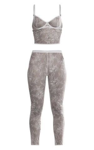 FLORAL LACE UNDERWIRED CAMI & LEGGING PJ SET