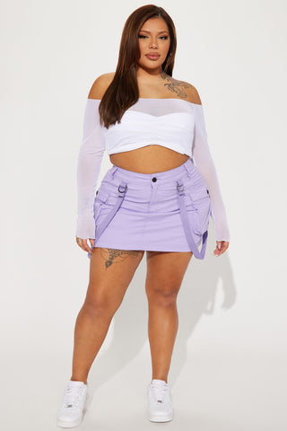 Truth Be Told Cargo Mini Skirt - Lavender