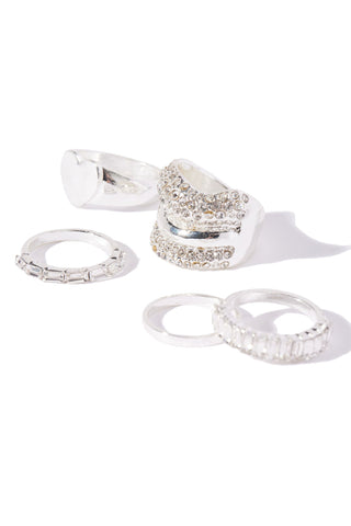 Ambitious Proposal 5 Piece Ring Set  - Silver