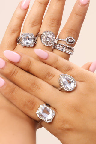 Leave You Breathless 6 Piece Ring Set - Silver