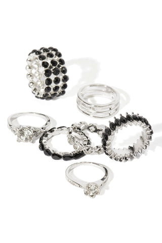 Ray of Sunshine 7 Piece Ring Set  - Silver