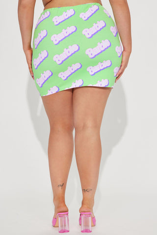 Barbie Girl Mini Skirt - Green/combo