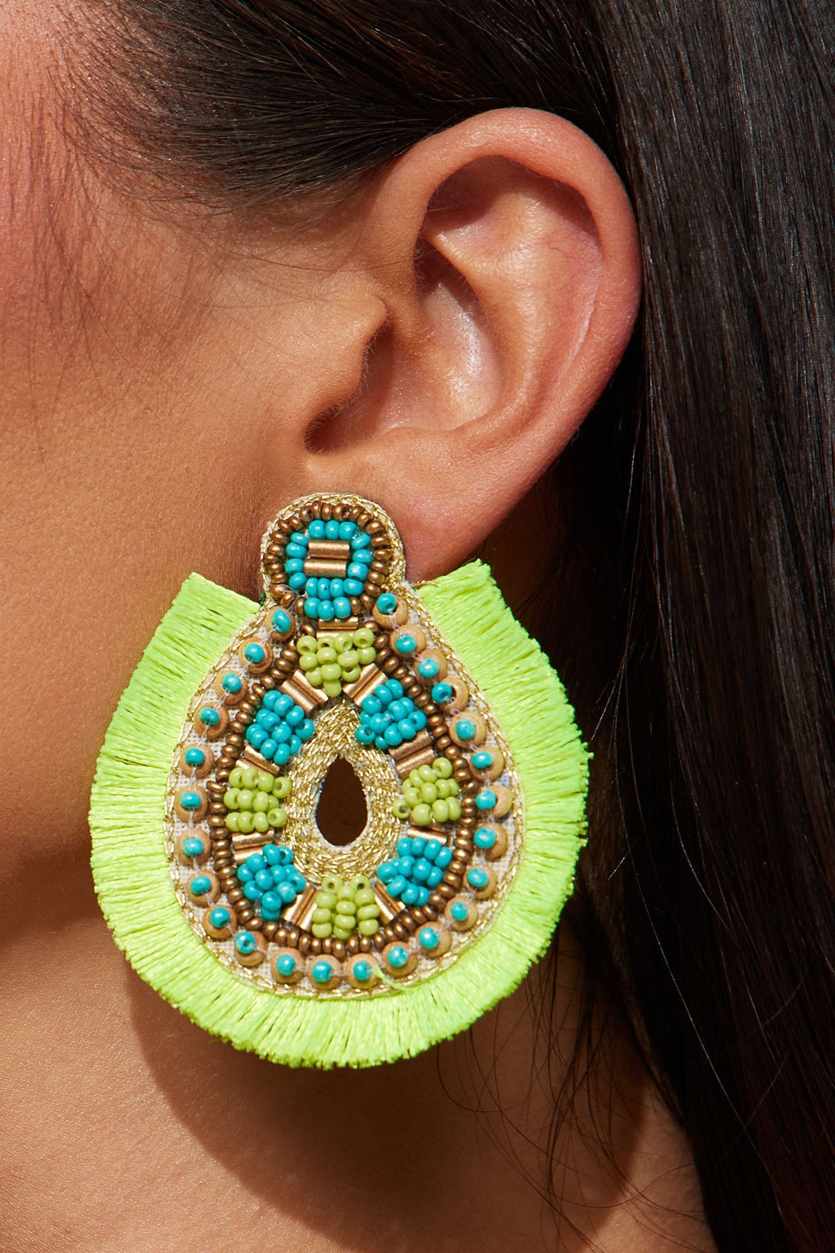 Western Chic Earrings - Green
