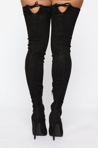 Vicky Over The Knee Boot - Black