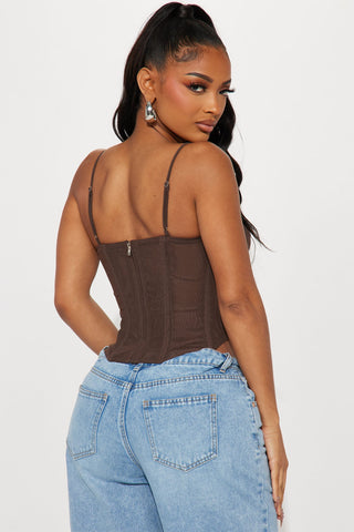 Eyes On The Prize Corset - Brown