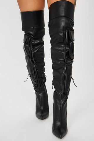 Roxanne Over The Knee Boots - Black