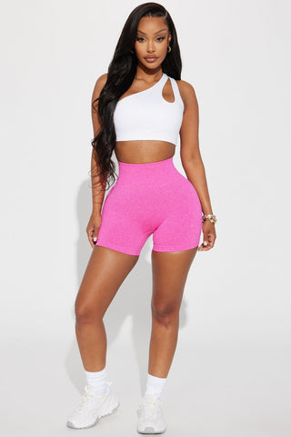 Vital Goddess Active Booty Short In Infinity Seamless - Neon Pink