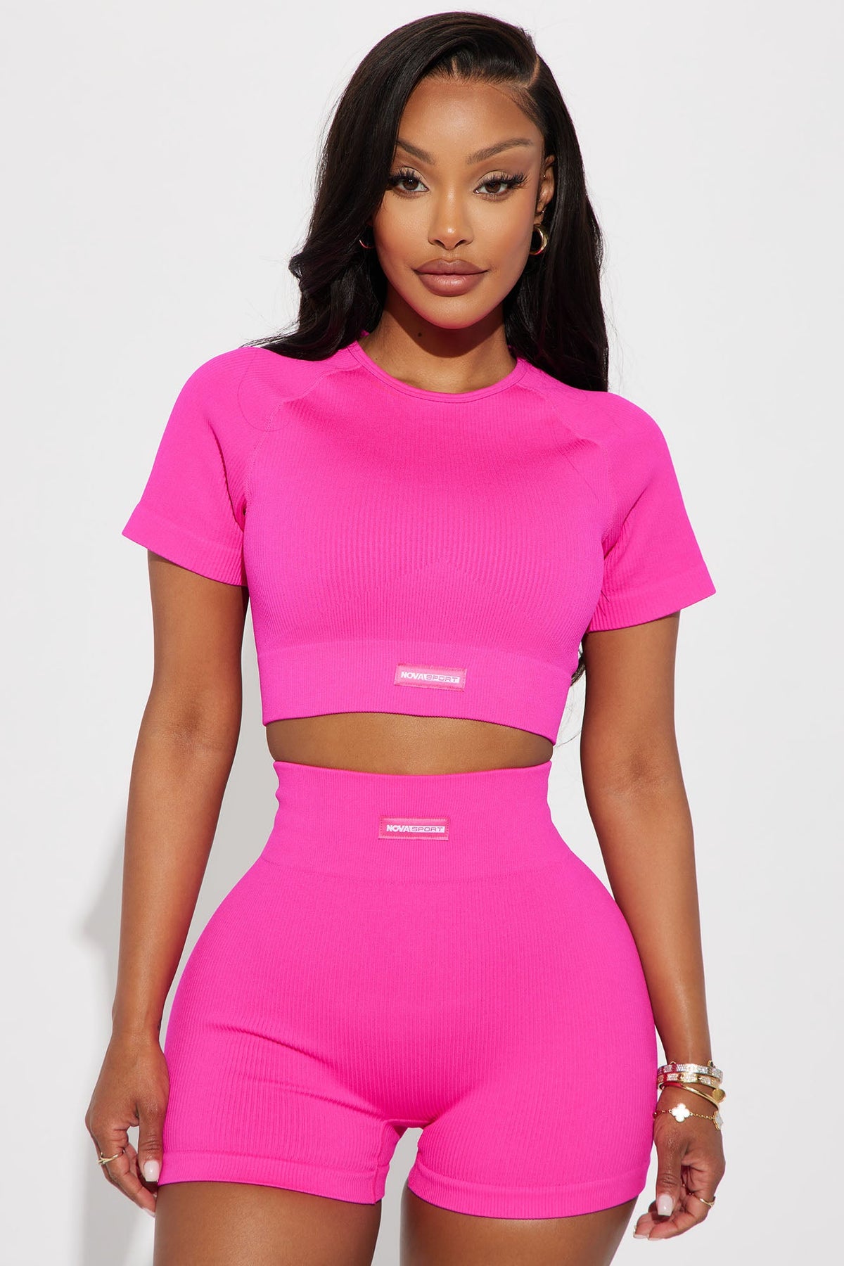Effortless Evelyn Ribbed Seamless Top - Neon Pink