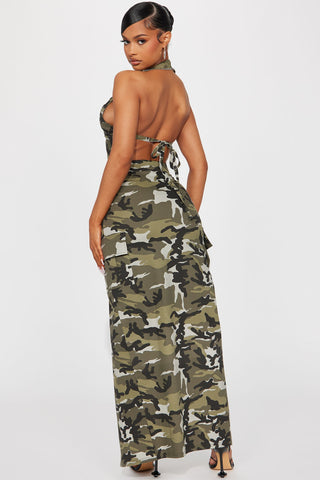 Dahlia Camo Skirt Set - Olive/combo