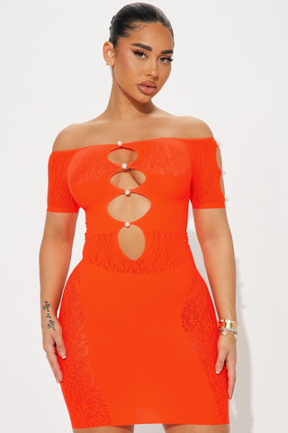 Sexy Seamless Mini Dress - Orange