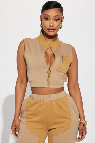 So Mellow Lounge Vest - Brown Combo