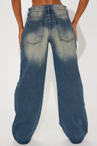 Afternoon Delight Baggy Jeans - Dark Wash