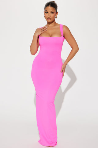 Causing Stares Maxi Dress - Neon Pink