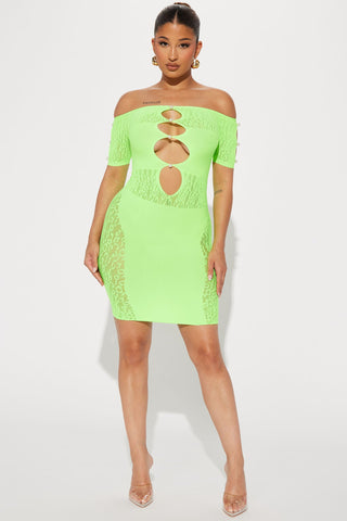 Sexy Seamless Mini Dress - Lime
