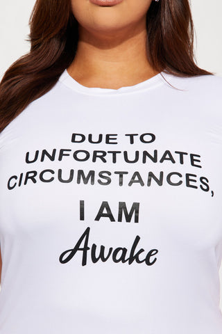 I Am Awake PJ Sleep Shirt - White