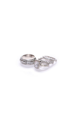 Forever Mine 4 Piece Ring Set - Silver