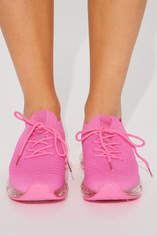 Reyna Lace Up Sneakers - Hot Pink