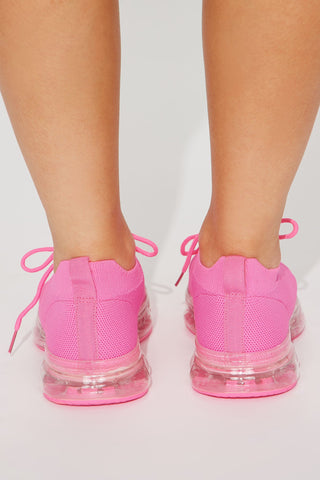 Reyna Lace Up Sneakers - Hot Pink