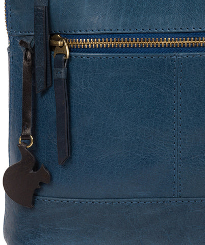 'Francisca' Snorkel Blue Leather Backpack