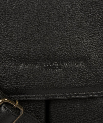 'Baxter' Black Leather Work Bag