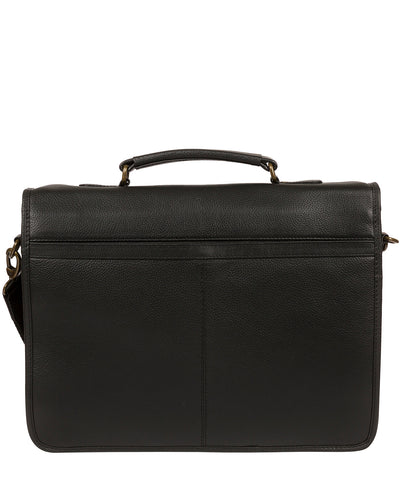 'Bank' Black Leather Work Bag
