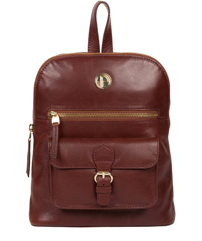 'Zinnia' Chestnut Leather Backpack