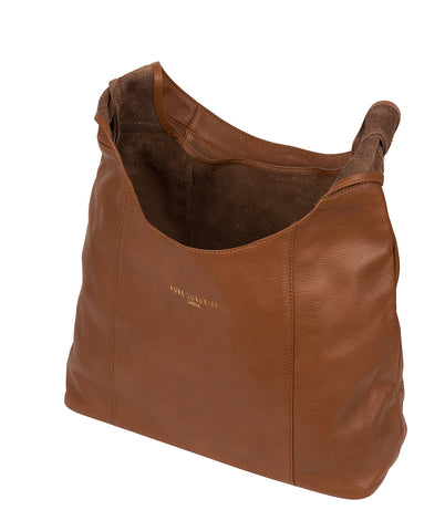 'Nina' Dark Tan Leather Shoulder Bag