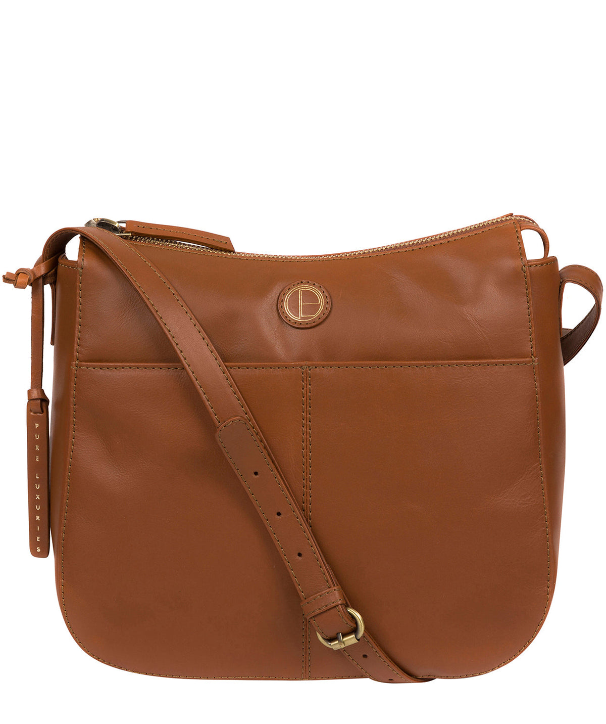 'Farlow' Vintage Dark Tan Leather Shoulder Bag