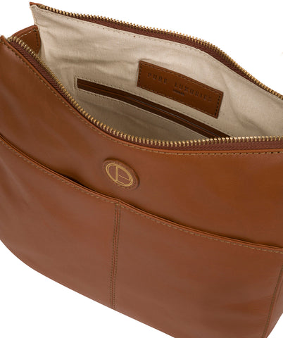 'Farlow' Vintage Dark Tan Leather Shoulder Bag