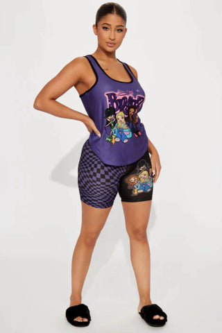 Bratz Bratitude PJ Short Set - Black/Purple