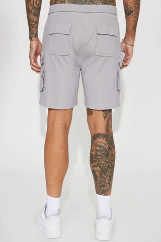 Catch Up Nylon Cargo Shorts - Grey