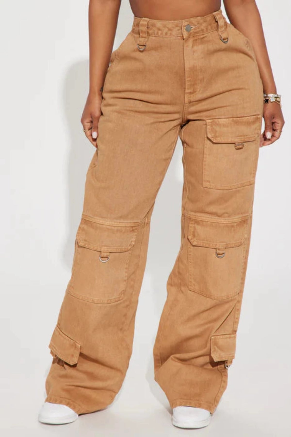 Get Lucky Non Stretch Cargo Jean - Tan