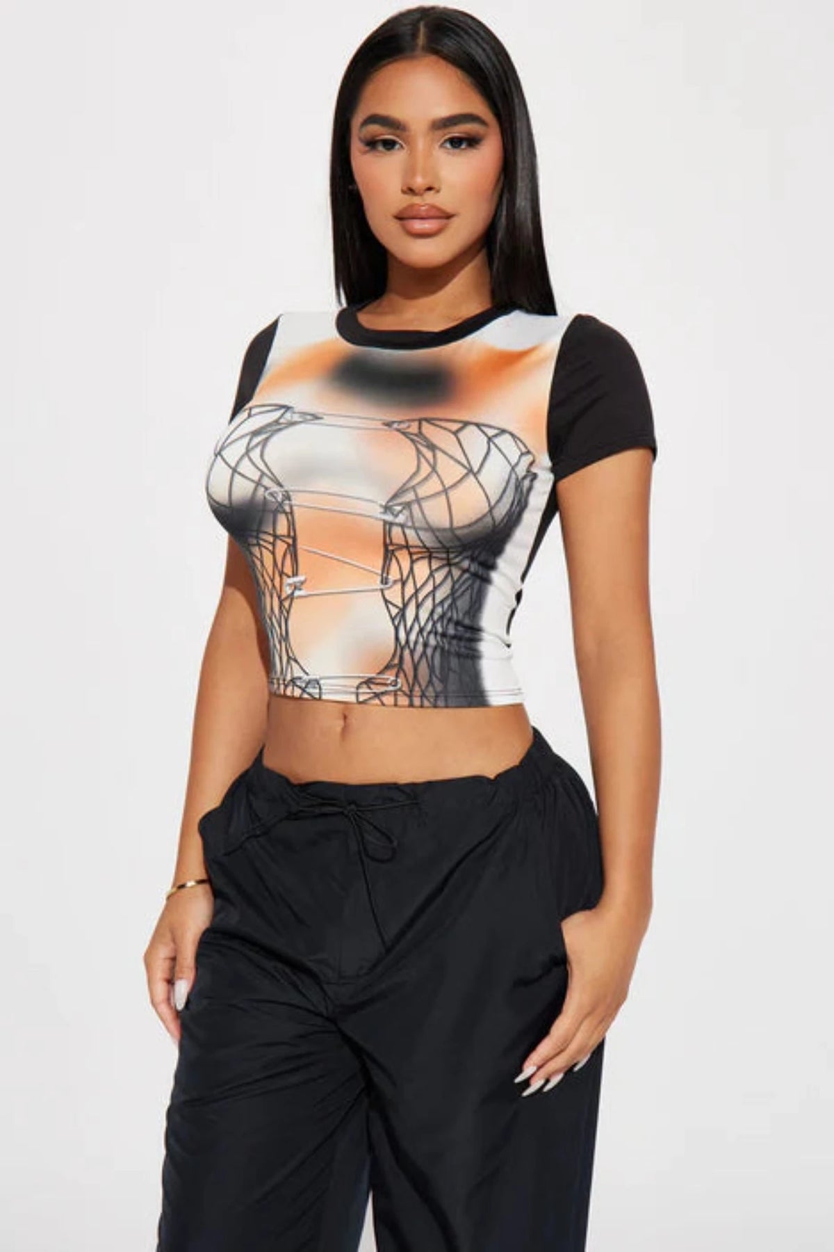 Drop A Pin Top - Black/combo