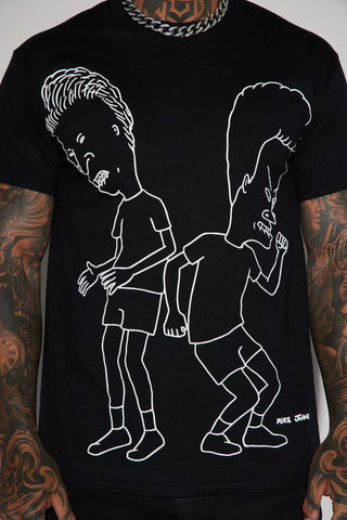Beavis and Butt-Head Dancing Short Sleeve Tee - Black