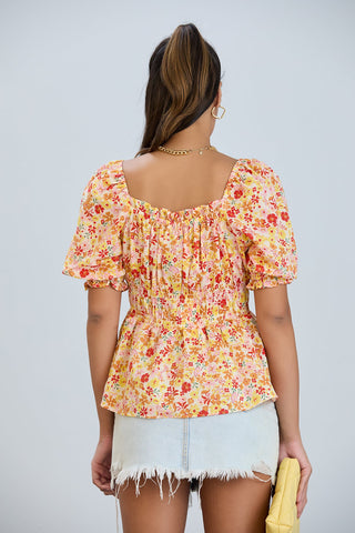 Bardot Floral print Top in Orange