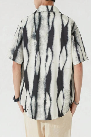 Men Tie Dye Button Up Shirt