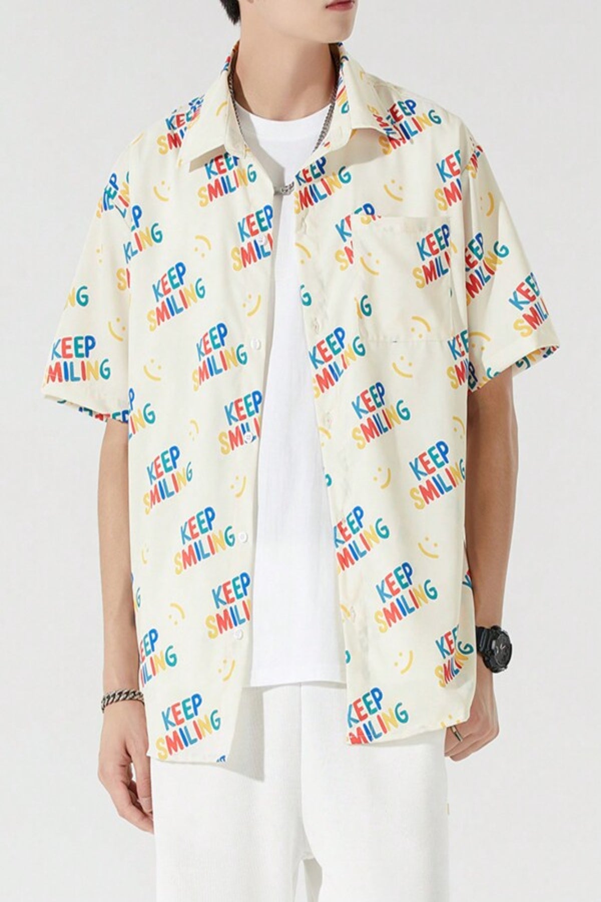 Men Slogan Graphic Shirt