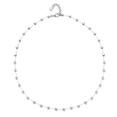 18ct White Gold Brilliant-Cut Diamond Bar Necklace 1.00ct