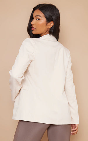 NUDE MILITARY BUTTON BLAZER