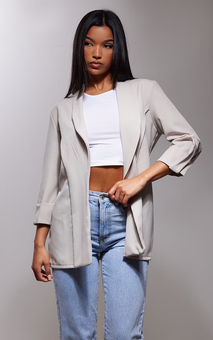 BASIC TURN UP SLEEVE BLAZER