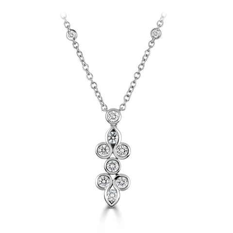 18ct White Gold Brilliant-Cut Diamond Mirage Pendant 0.73ct