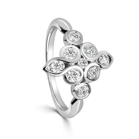 18ct White Gold Brilliant-Cut Diamond Mirage Ring 0.63ct
